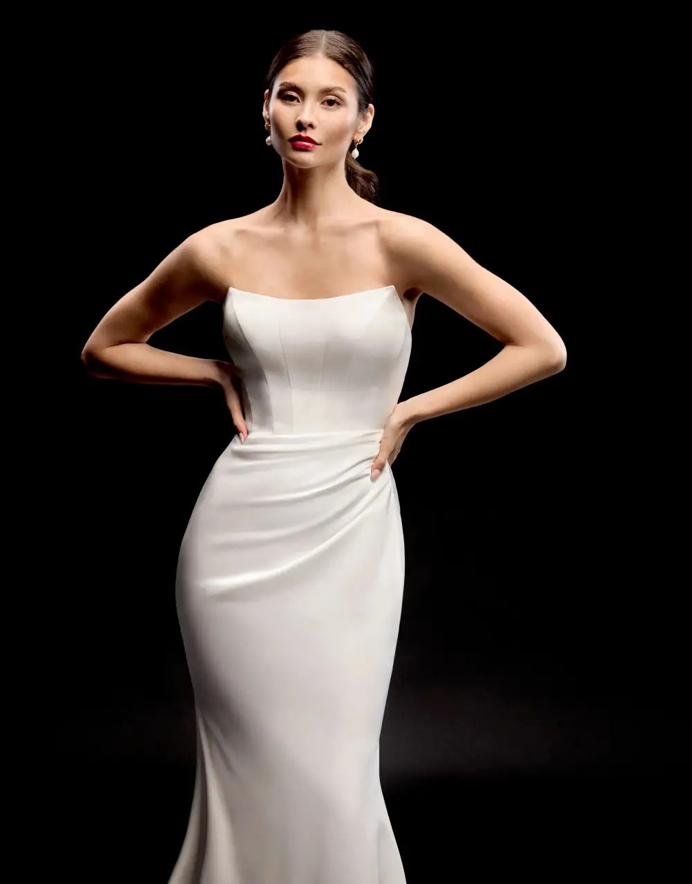 Model wearing a Justin Alexander Signature gown